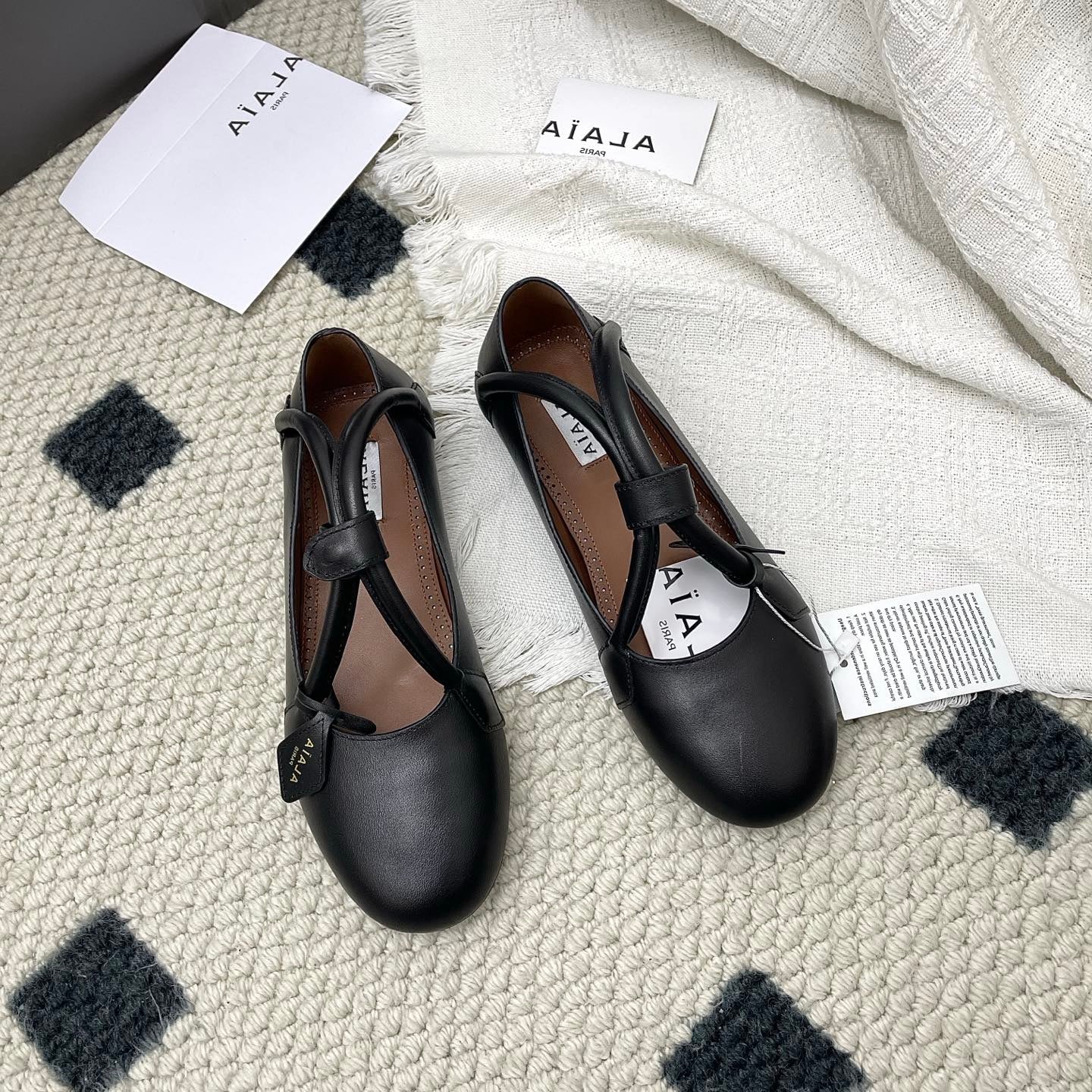 ALAIA 26S BALLET TECKEL IN BLACK CALFSKIN