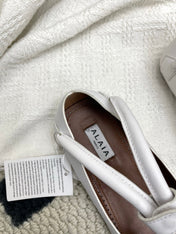 ALAIA 26S BALLET TECKEL IN WHITE CALFSKIN