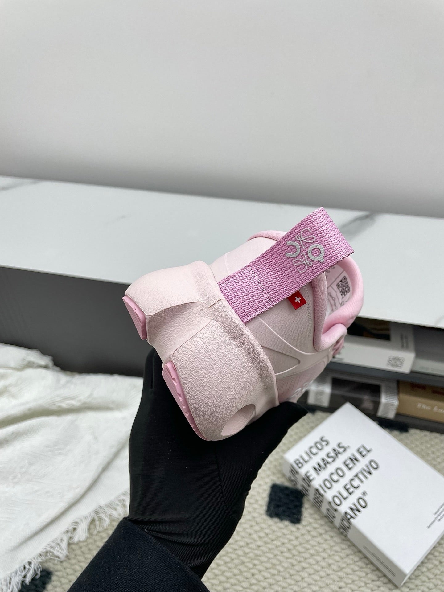LOEWE 26S CLOUDSOLO SNEAKERS IN LIGHT PINK RECYCLED POLYESTER