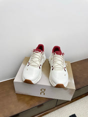 LOEWE 26S CLOUDTILT SNEAKER IN WHITE AND RED RECYCLED POLYESTER