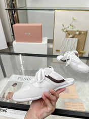 GYMNASIUM SNEAKERS MULES LIGHT GREY SUEDE AND WHITE TECHNICAL FABRIC