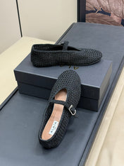 HANDWOVEN BALLET FLAT BLACK