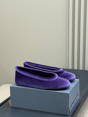 ALAIA 25S BALLET FLATS IN PURPLE VELVET