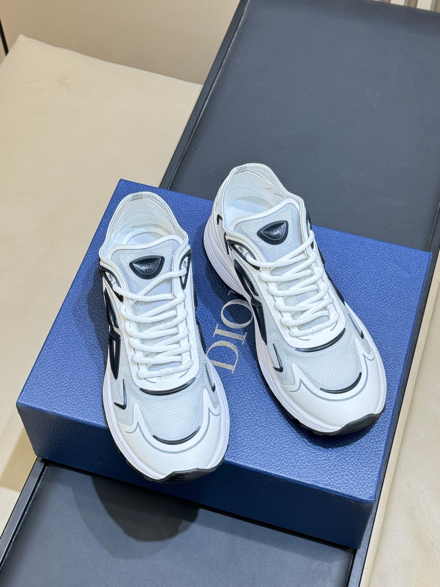 DIOR 26S B30 COUNTDOWN TECH SNEAKER IN WHITE TECHNICAL FABRIC AND SUEDE