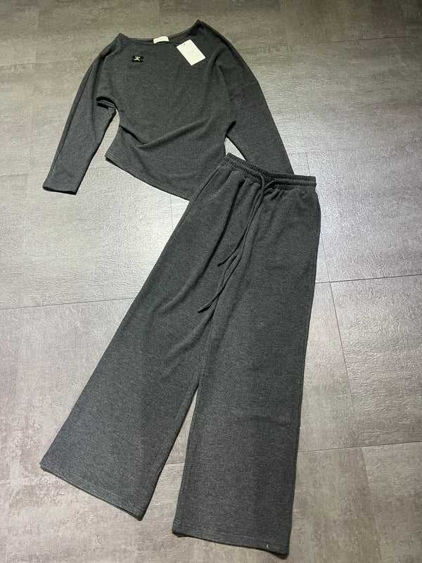 CELINE 26S KNIT TOP AND WIDE-LEG PANTS SET 746