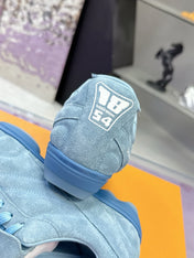 LV 26S FOOTPRINT SOCCER SNEAKERS IN BLUE SUEDE