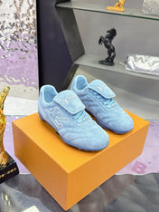 LV 26S FOOTPRINT SOCCER SNEAKERS IN BLUE SUEDE
