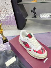 GUCCI 26S SNEAKER IN WHITE AND RED CALFSKIN