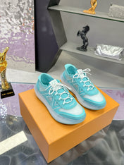 LV 26S SKATE SNEAKERS IN TIFFANY BLUE MESH TRANSLUCENT SOLE