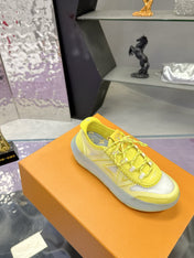 LV 26S SKATE SNEAKERS IN YELLOW MESH TRANSLUCENT SOLE