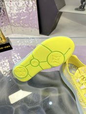 LV 26S SKATE SNEAKERS IN YELLOW MESH TRANSLUCENT SOLE