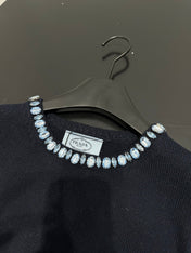 PRADA 25S BEADED CREW NECK SWEATER 313