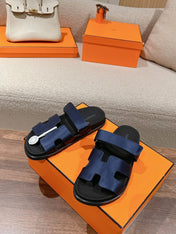 CHYPRE SANDAL BLACK MIX LIGHT BERRY CALFSKIN