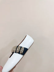 ALAIA TRIBALE BALLET FLATS IN WHITE LAMBSKIN