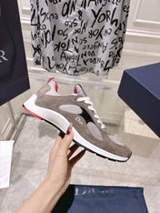 DIOR 25S MILE SERIES SNEAKERS 25MM IN BROWN SUEDE