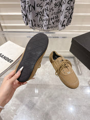 PRADA 26S COLLAPSE SNEAKERS IN BROWN CANVAS