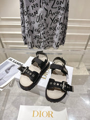DIOR 26S BUCKLE SANDALS IN BLACK CANVAS