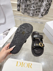 DIOR 26S SANDALS IN BLACK CALFSKIN