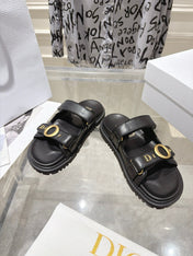 DIOR 26S SANDALS IN BLACK CALFSKIN