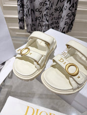 DIOR 26S SANDALS IN OFF WHITE CALFSKIN