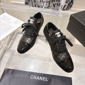 CHANEL 26S HIGH HEEL ANKLE BOOTS 70 MM IN BLACK LAMBSKIN AND PATENT CALFSKIN
