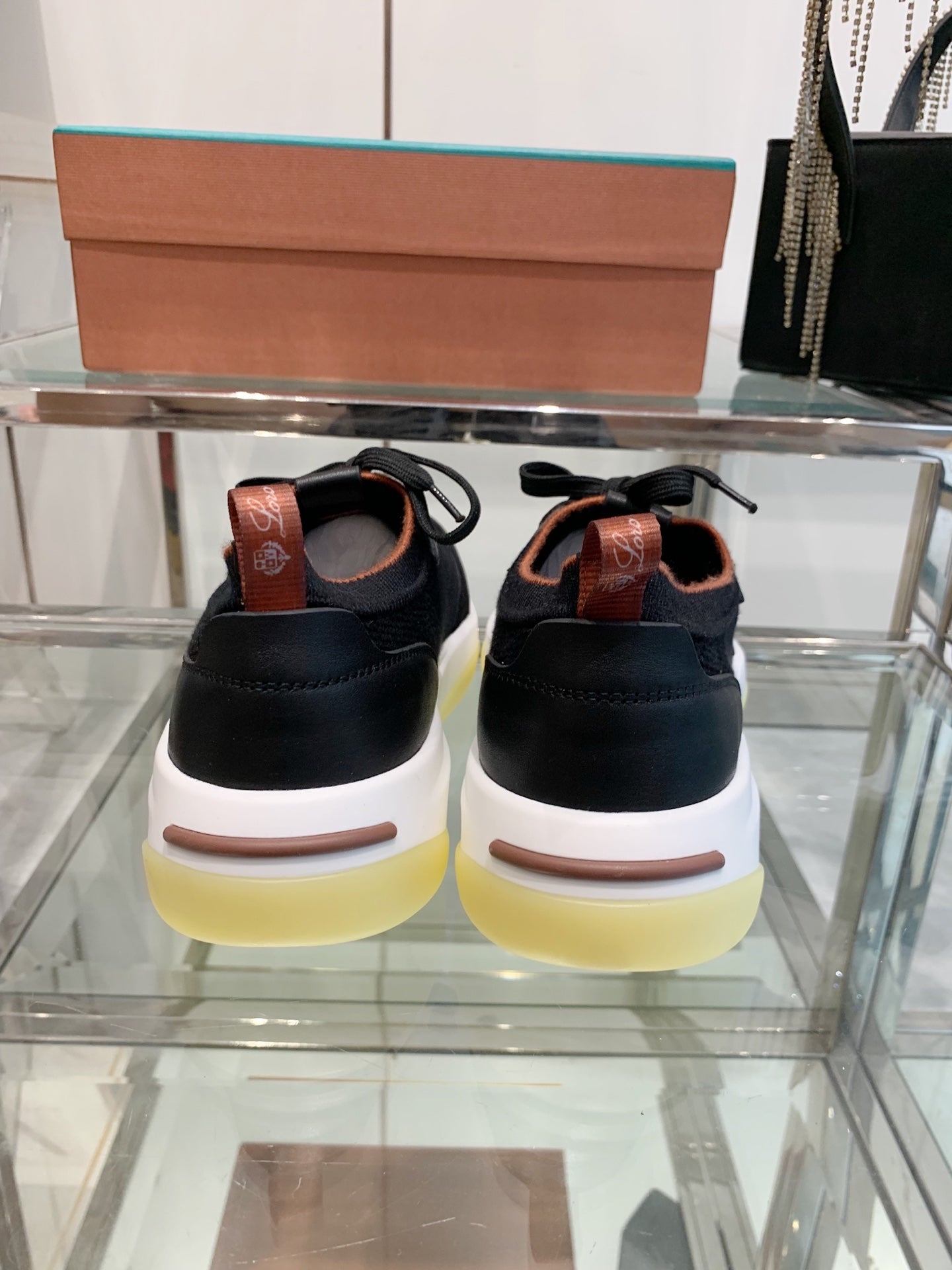 SNEAKER IN BLACK CANVAS MIX SUEDE WITH LAMBSKIN