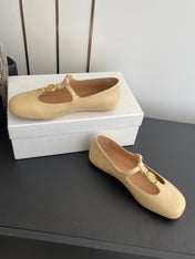 CHLOÉ 26S MARY JANE SHOES IN BEIGE CALFSKIN