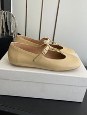 CHLOÉ 26S MARY JANE SHOES IN BEIGE CALFSKIN