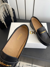 CHLOÉ 26S LOAFERS IN BLACK CALFSKIN