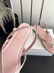CELINE 26S THONG SANDALS IN LIGHT PINK CALFSKIN