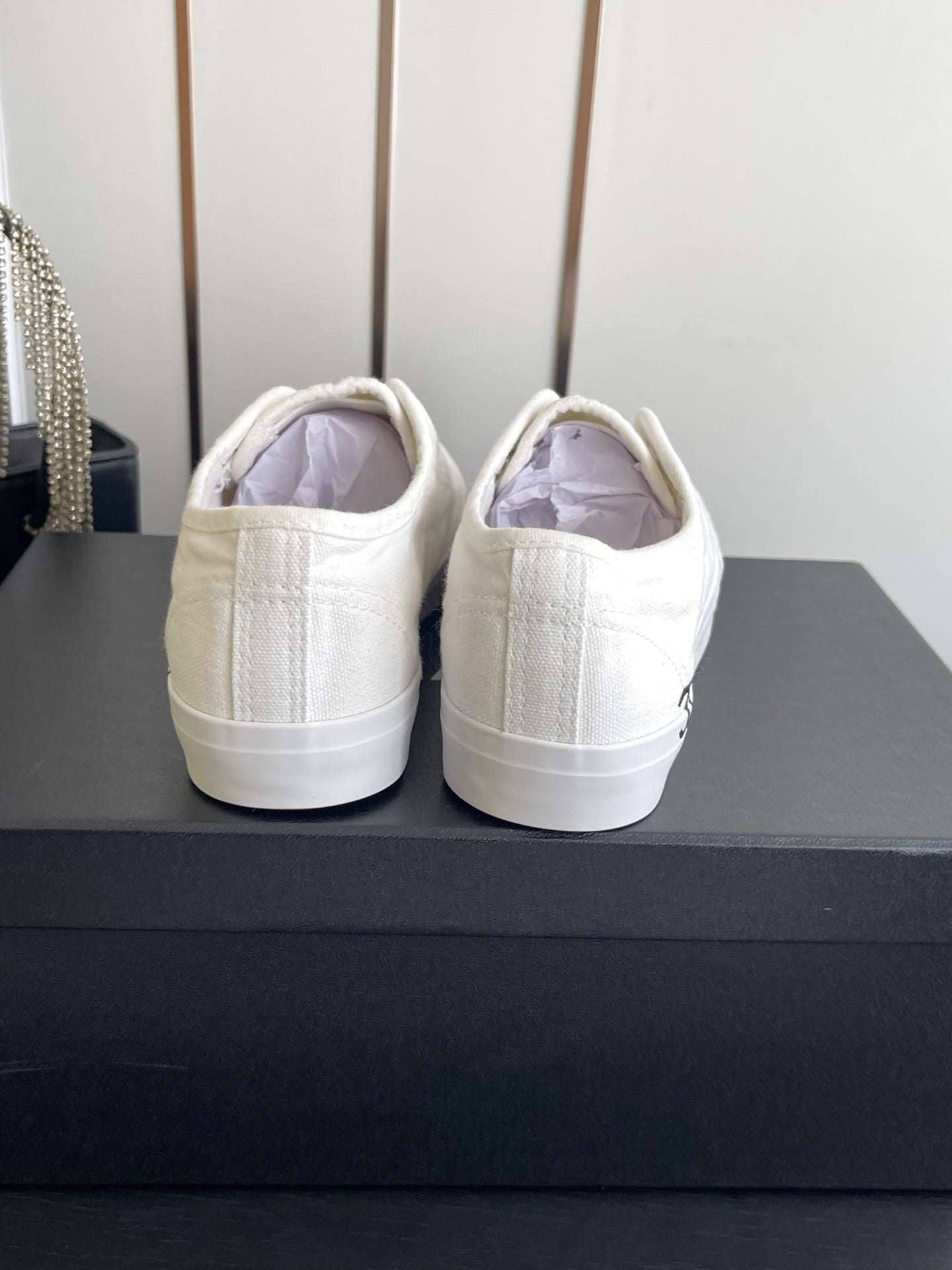 CHANEL 26S LOW TOP SNEAKERS IN WHITE CANVAS