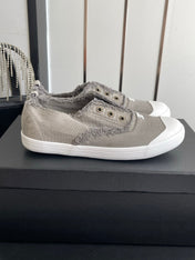 CHANEL 26S LOW TOP SNEAKERS IN GREY FRAYED CANVAS