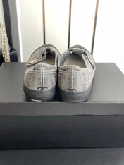 CHANEL 26S MARY JANE SNEAKERS IN GREY CANVAS WITH GOLD-TONE METAL CC LOGO