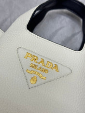 PRADA 25S TOTE MINI BAG 18 IN IVORY CALFSKIN GOLD HARDWRE