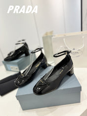 Pra Pumps 40 Square Sole Black Patent Leather