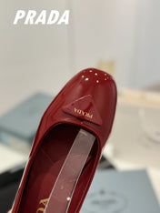 Pra Pumps 40 Square Sole Wine Patent Leather