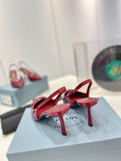 Pra Slingback Pumps 75 Red Patent Leather