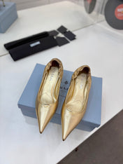 PRADA 26S PUMPS 55MM IN GOLD CALFSKIN