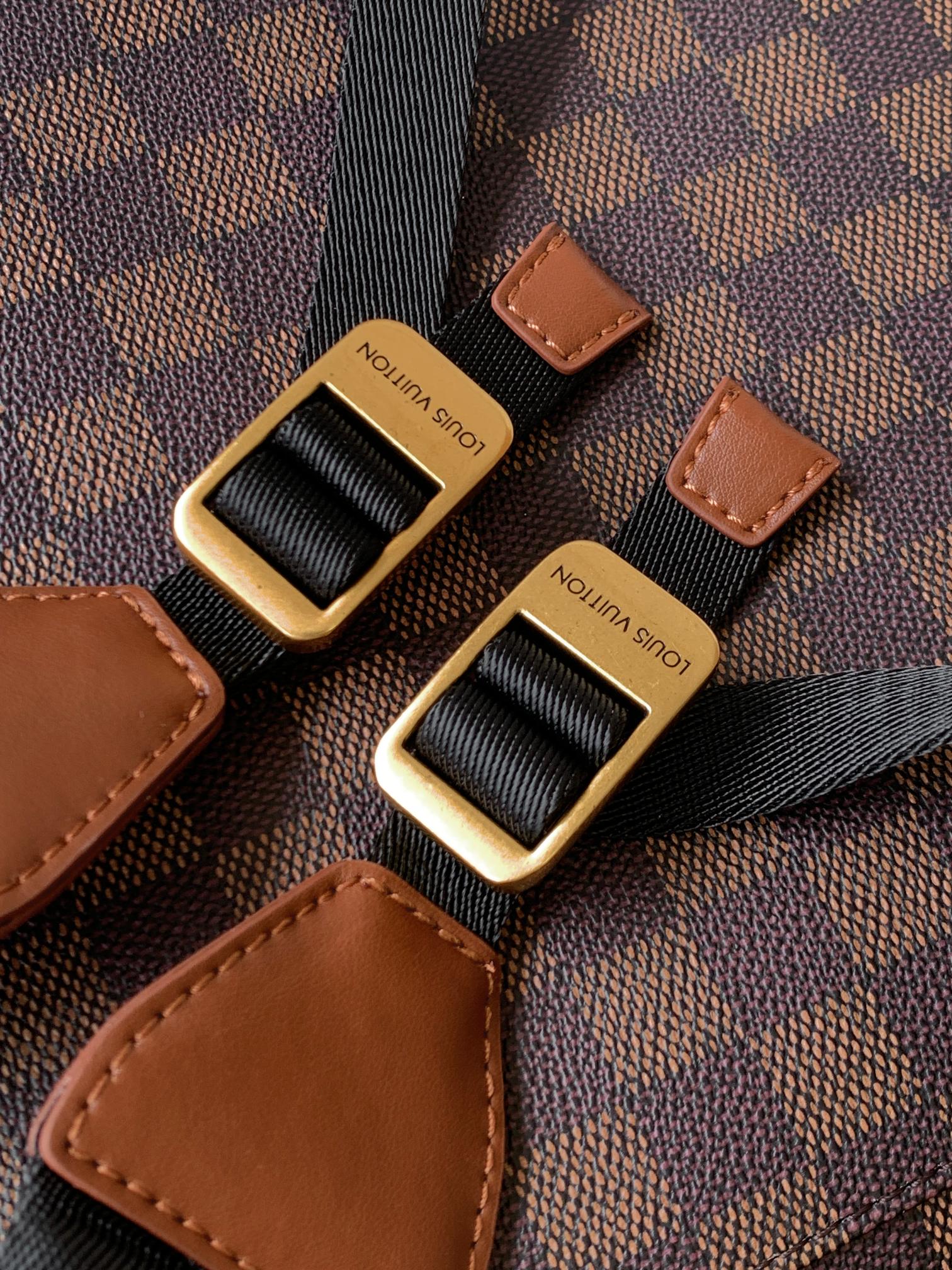 LV 25S CHRISTOPHER BACKPACK 48 IN DARK BROWN CALFSKIN GOLD HARDWARE