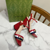 GUCCI 26S HEELED SANDALS 70 MM IN RED CALFSKIN