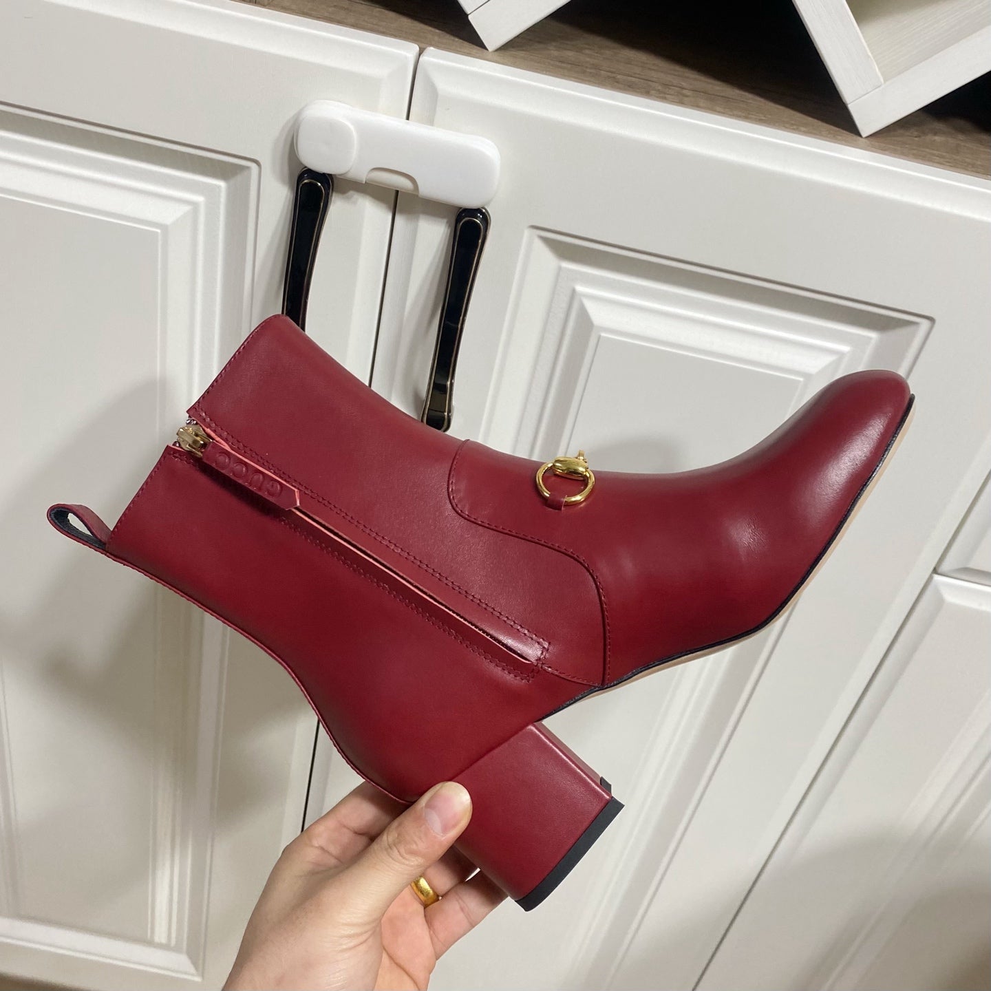 GUCCI 26S HORSEBIT BOOTS 40 MM IN RED CALFSKIN