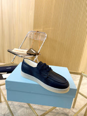 PRA LACE-UP SHOES NAVY BLUE CALFSKIN