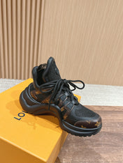 LV ARCHLIGHT SNEAKER IN BLACK CANVAS AND CHOCOLATE BROWN MONOGRAM CALFSKIN