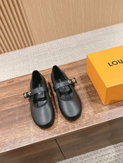 MARY JANE FLAT IN BLACK CALFSKIN 168943