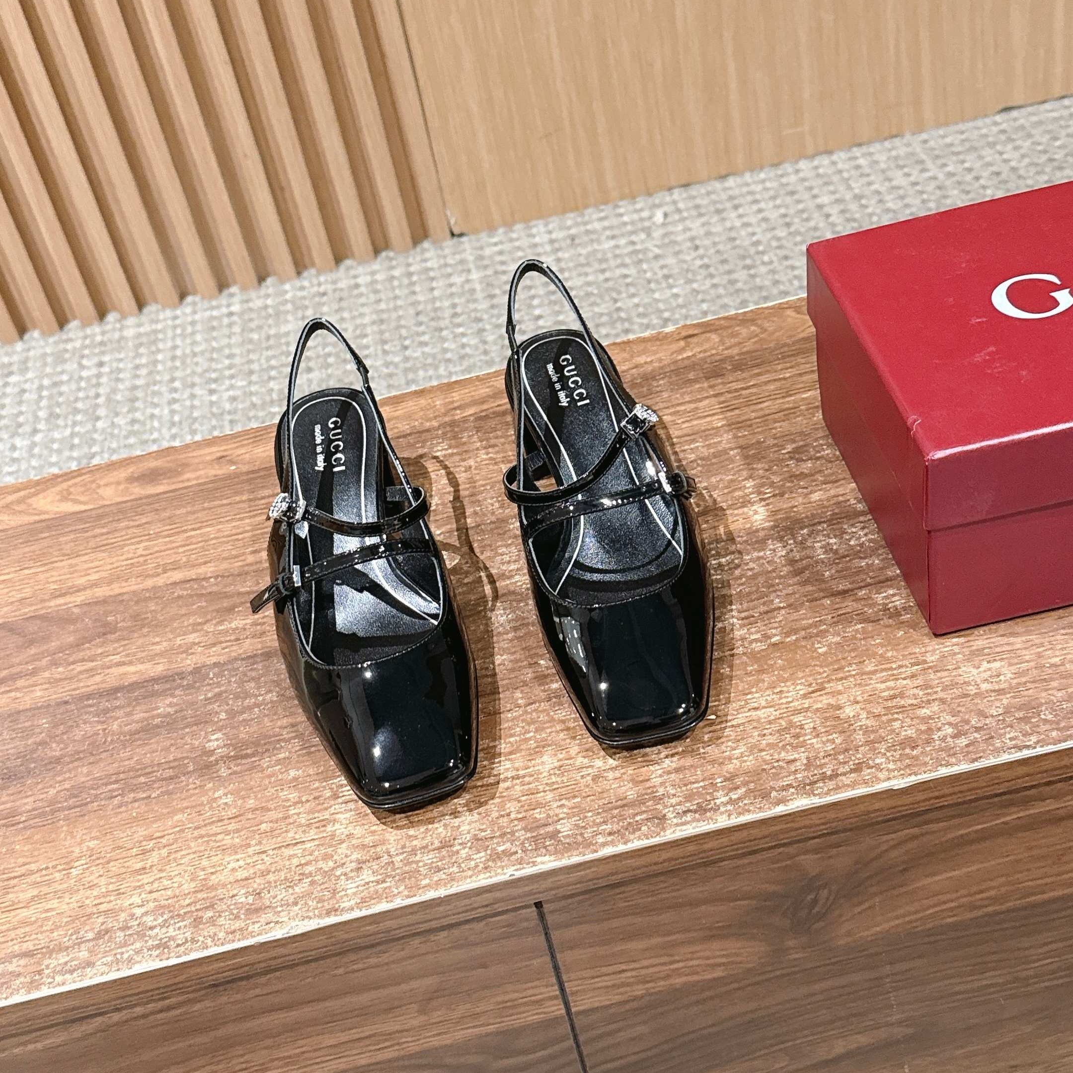 GUCCI 26S BLOCK-HEEL SLINGBACK PUMPS 45 MM IN BLACK CALFSKIN