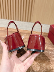 GUCCI 26S BLOCK-HEEL SLINGBACK PUMPS 45 MM IN RED CALFSKIN