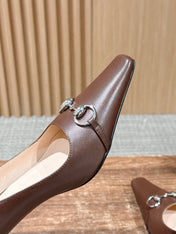 GUCCI 26S VITTORIA PUMPS 60 MM IN BROWN LAMBSKIN