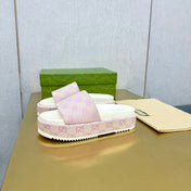 GG PLATFORM SLIDE SANDAL PASTEL PINK CANVAS