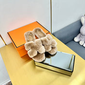 0RAN SHEARLING SANDALS LIGHT BROWN