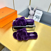 ORAN SHEARLING SANDALS PLUM PURPLE